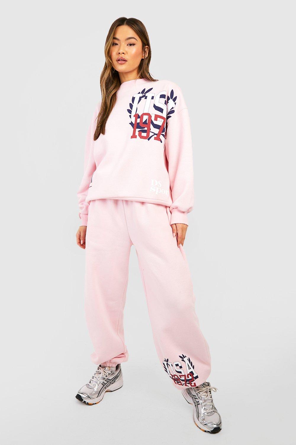 Pink designer hot sale tracksuit